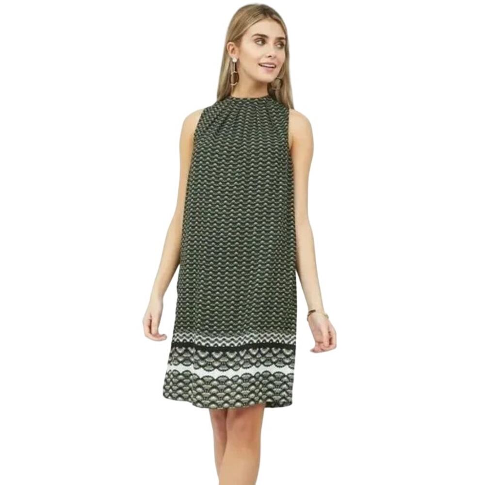 H&M Green Pleated Tie Back Straight Dress 8 NWOT - Picture 11 of 11